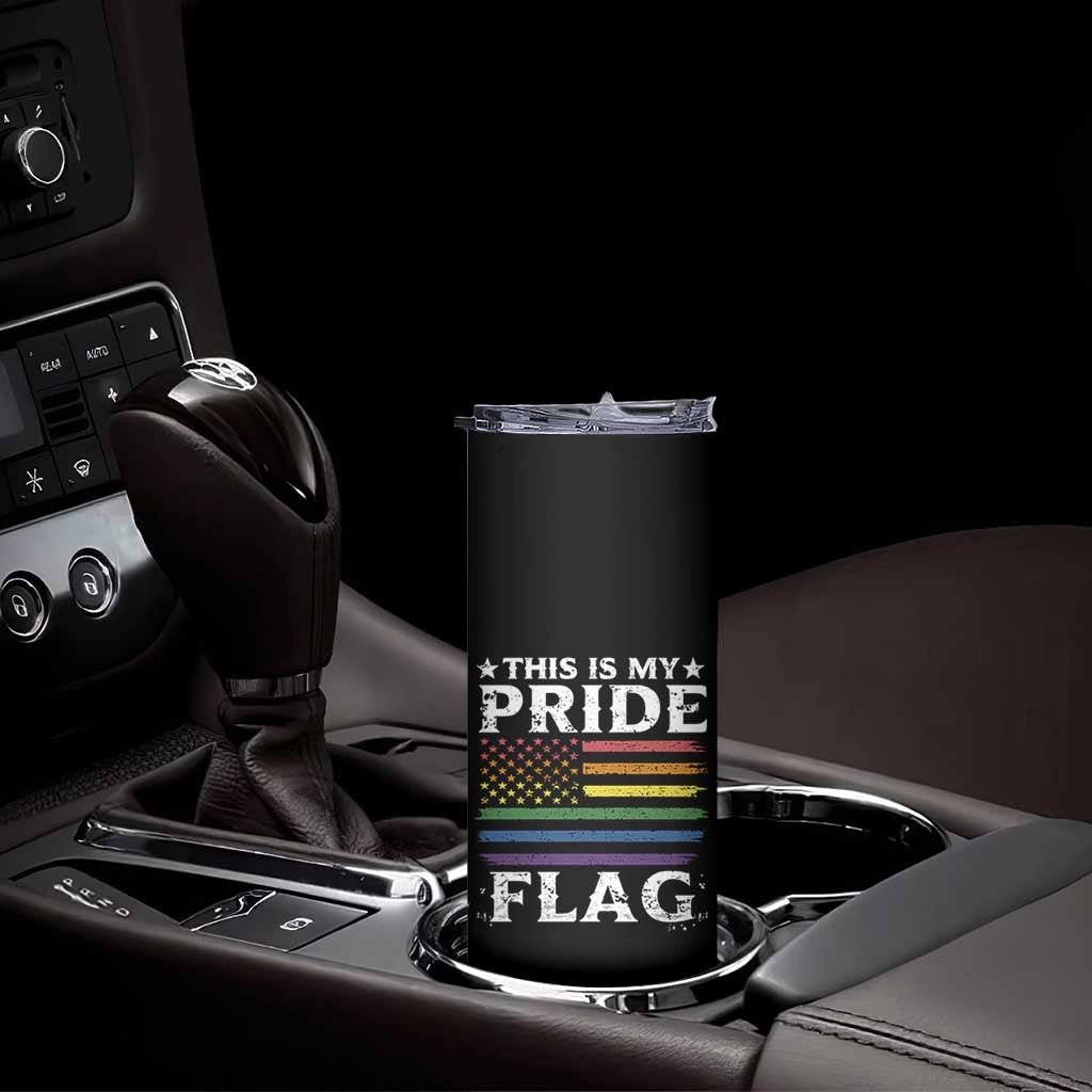 Funny LGBTQ This Is My Pride Flag Skinny Tumbler Rainbow American Flag TS11 Print Your Wear