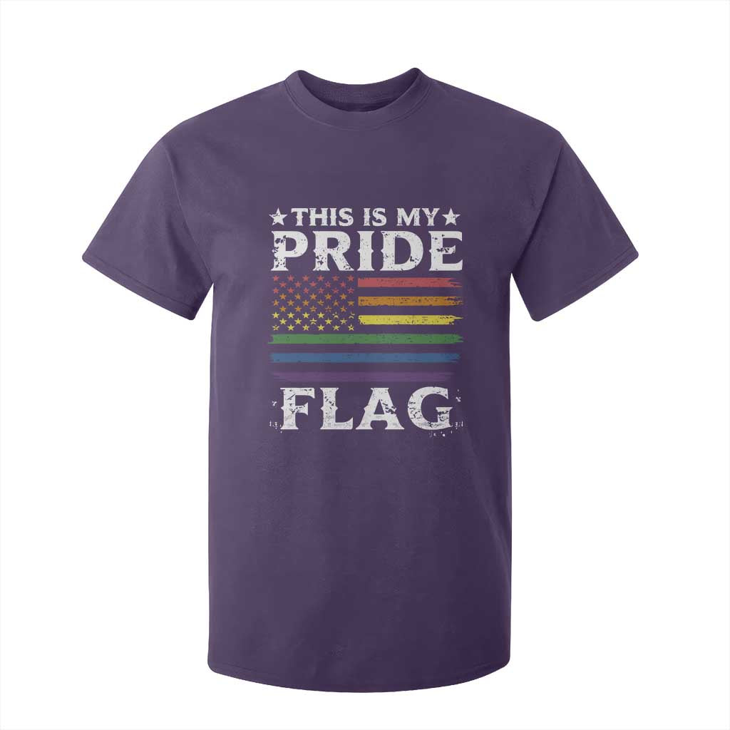 Funny LGBTQ This Is My Pride Flag T Shirt For Kid Rainbow American Flag TS11 Purple Print Your Wear