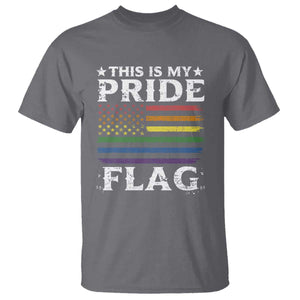 Funny LGBTQ This Is My Pride Flag T Shirt Rainbow American Flag TS11 Charcoal Print Your Wear