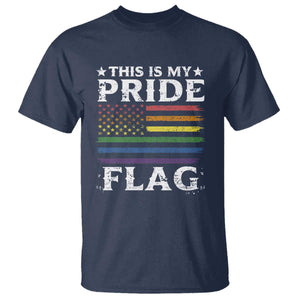 Funny LGBTQ This Is My Pride Flag T Shirt Rainbow American Flag TS11 Navy Print Your Wear
