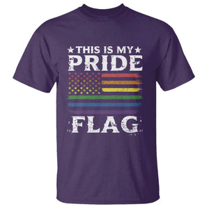 Funny LGBTQ This Is My Pride Flag T Shirt Rainbow American Flag TS11 Purple Print Your Wear