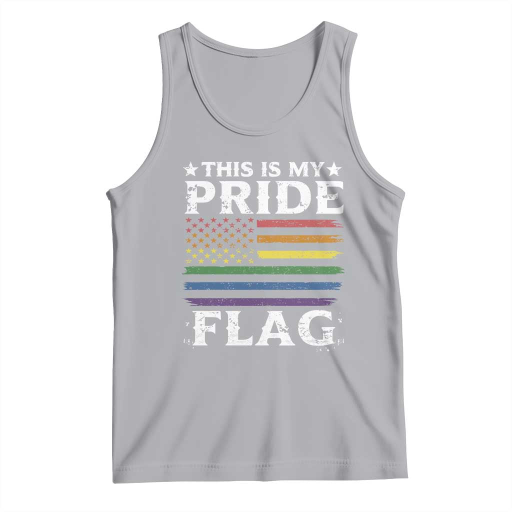 Funny LGBTQ This Is My Pride Flag Tank Top Rainbow American Flag TS11 Athletic Heather Print Your Wear