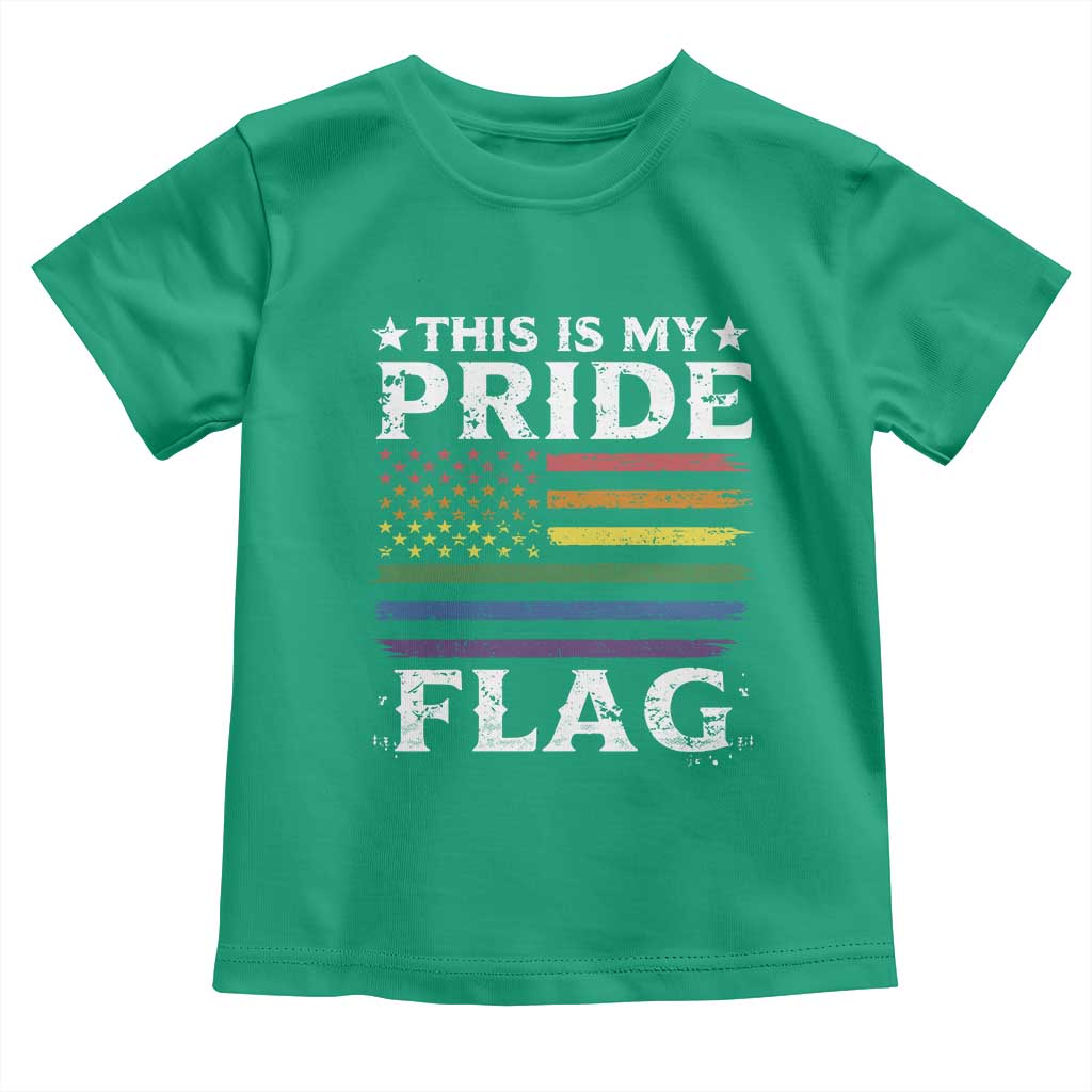 Funny LGBTQ This Is My Pride Flag Toddler T Shirt Rainbow American Flag TS11 Irish Green Print Your Wear