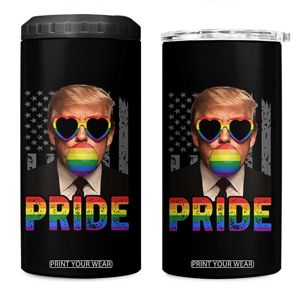 Funny LGBTQ Trump Pride Month 4 in 1 Can Cooler Tumbler American Flag TS11 One Size: 16 oz Black Print Your Wear