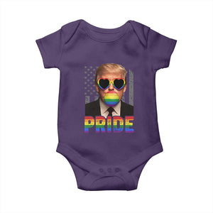 Funny LGBTQ Trump Pride Month Baby Onesie American Flag TS11 Purple Print Your Wear