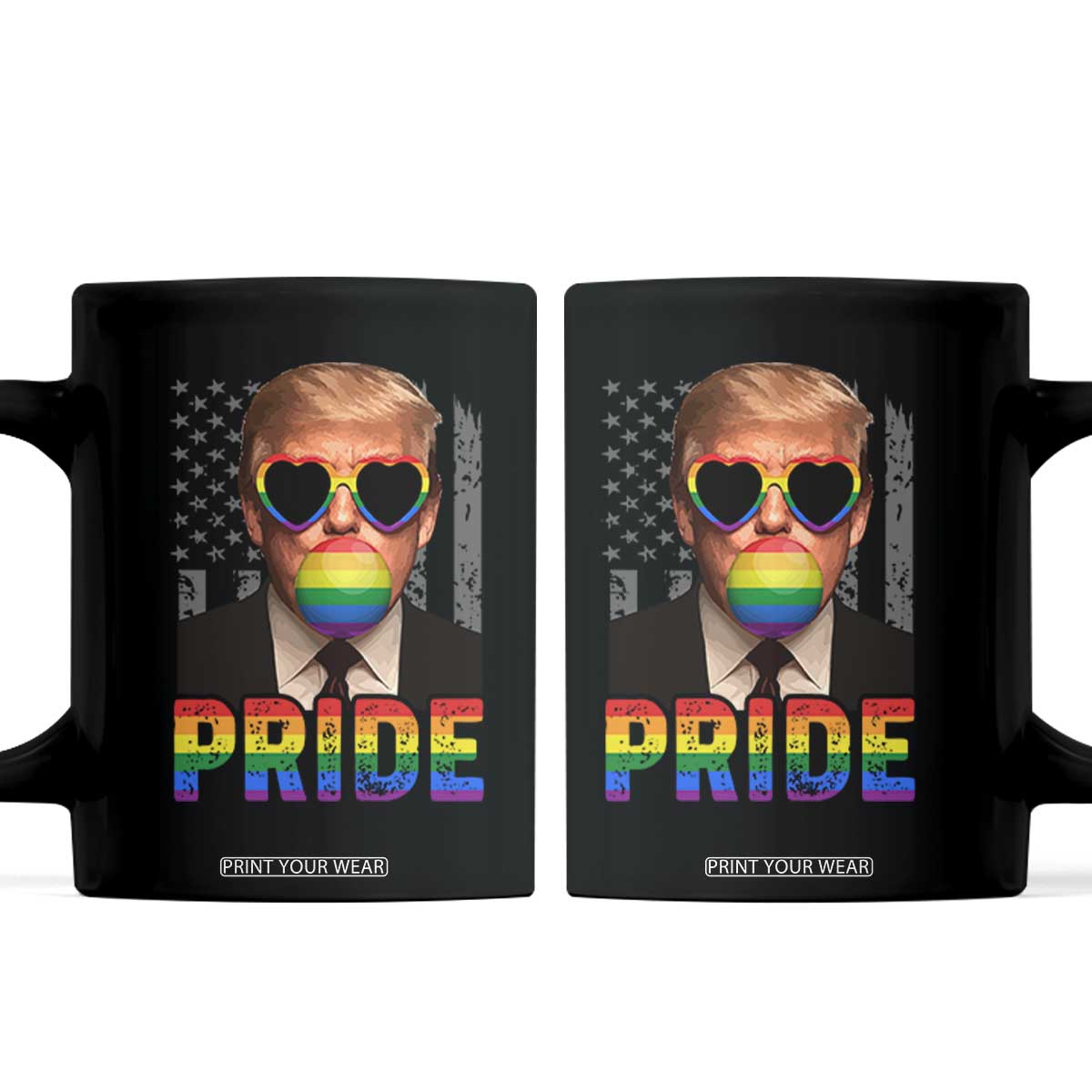 Funny LGBTQ Trump Pride Month Coffee Mug American Flag TS11 Black Print Your Wear