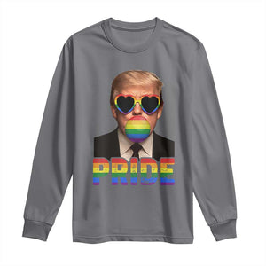 Funny LGBTQ Trump Pride Month Long Sleeve Shirt American Flag TS11 Charcoal Print Your Wear