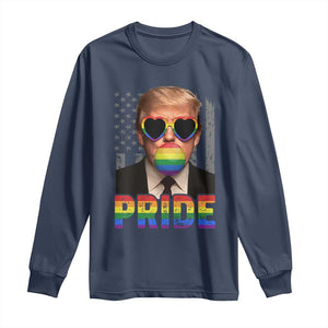 Funny LGBTQ Trump Pride Month Long Sleeve Shirt American Flag TS11 Navy Print Your Wear