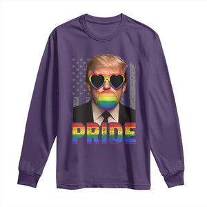 Funny LGBTQ Trump Pride Month Long Sleeve Shirt American Flag TS11 Purple Print Your Wear