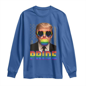 Funny LGBTQ Trump Pride Month Long Sleeve Shirt American Flag TS11 Royal Blue Print Your Wear