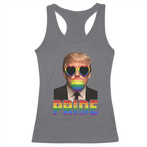 Funny LGBTQ Trump Pride Month Racerback Tank Top American Flag TS11 Charcoal Print Your Wear