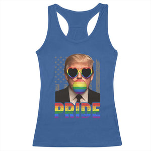 Funny LGBTQ Trump Pride Month Racerback Tank Top American Flag TS11 Royal Blue Print Your Wear