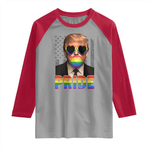 Funny LGBTQ Trump Pride Month Raglan Shirt American Flag TS11 Sport Gray Red Print Your Wear