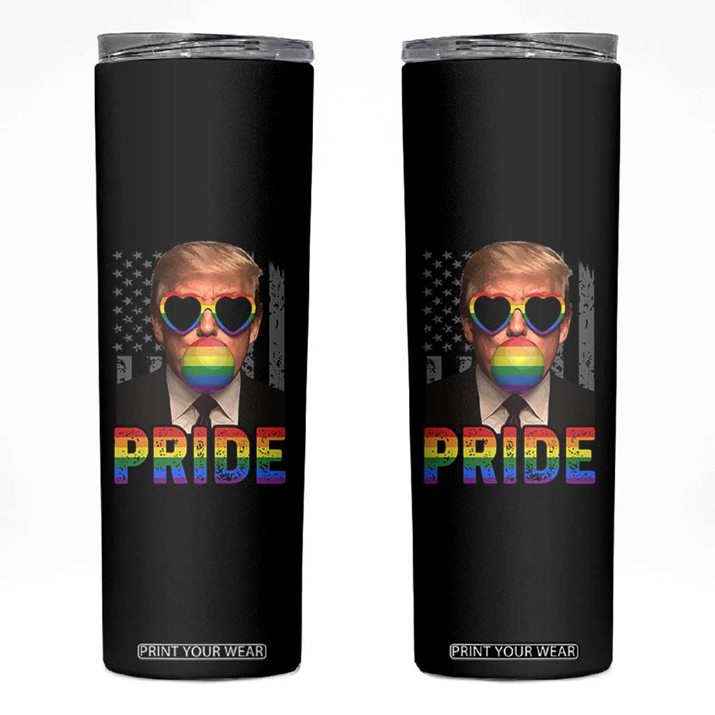 Funny LGBTQ Trump Pride Month Skinny Tumbler American Flag TS11 Black Print Your Wear