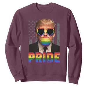 Funny LGBTQ Trump Pride Month Sweatshirt American Flag TS11 Maroon Print Your Wear