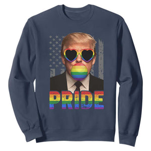 Funny LGBTQ Trump Pride Month Sweatshirt American Flag TS11 Navy Print Your Wear