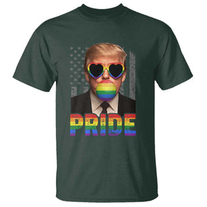 Funny LGBTQ Trump Pride Month T Shirt American Flag TS11 Dark Forest Green Print Your Wear