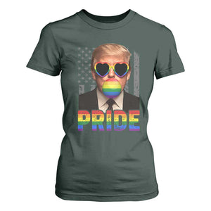 Funny LGBTQ Trump Pride Month T Shirt For Women American Flag TS11 Dark Forest Green Print Your Wear
