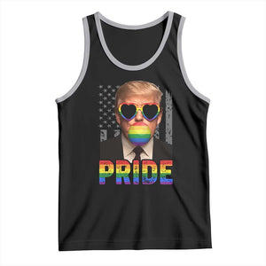 Funny LGBTQ Trump Pride Month Tank Top American Flag TS11 Black Athletic Heather Print Your Wear