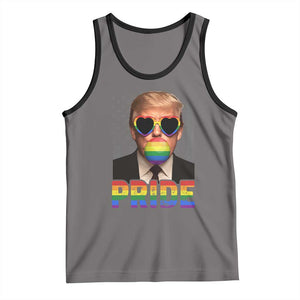 Funny LGBTQ Trump Pride Month Tank Top American Flag TS11 Deep Heather Black Print Your Wear