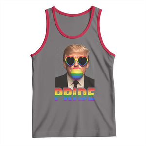 Funny LGBTQ Trump Pride Month Tank Top American Flag TS11 Deep Heather Red Print Your Wear