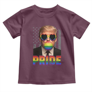 Funny LGBTQ Trump Pride Month Toddler T Shirt American Flag TS11 Maroon Print Your Wear