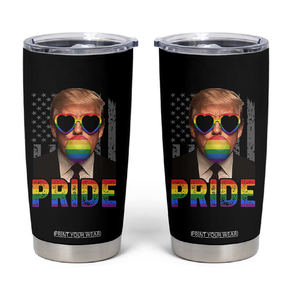 Funny LGBTQ Trump Pride Month Tumbler Cup American Flag TS11 Black Print Your Wear
