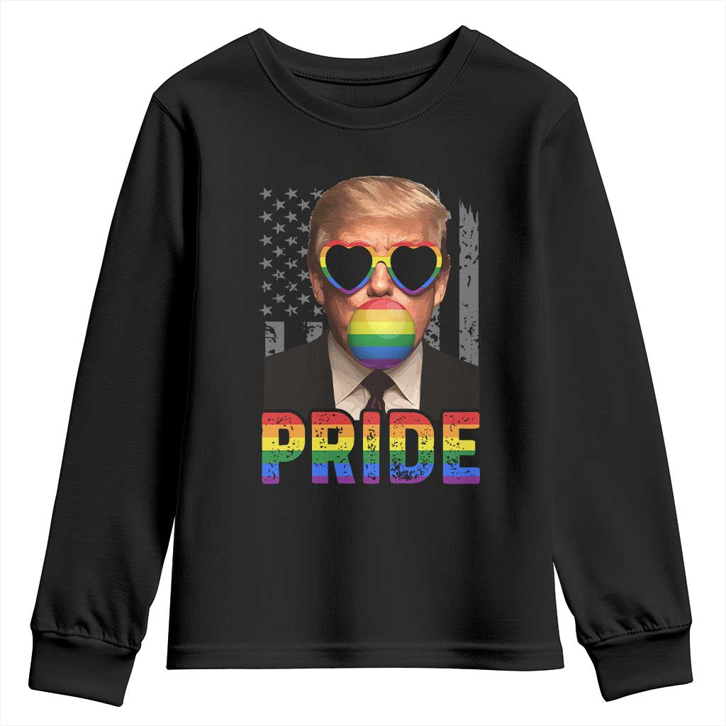 Funny LGBTQ Trump Pride Month Youth Sweatshirt American Flag TS11 Black Print Your Wear