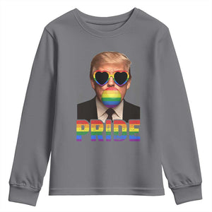 Funny LGBTQ Trump Pride Month Youth Sweatshirt American Flag TS11 Charcoal Print Your Wear