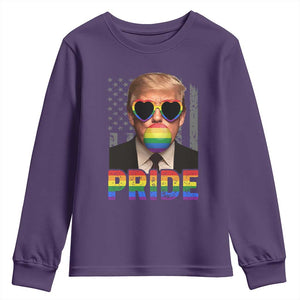 Funny LGBTQ Trump Pride Month Youth Sweatshirt American Flag TS11 Purple Print Your Wear
