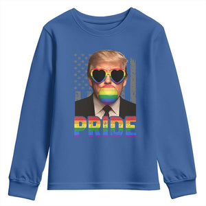 Funny LGBTQ Trump Pride Month Youth Sweatshirt American Flag TS11 Royal Blue Print Your Wear