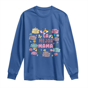 Funny La Mejor Mama Long Sleeve Shirt Spanish Latina Mother's Day TS11 Royal Blue Print Your Wear