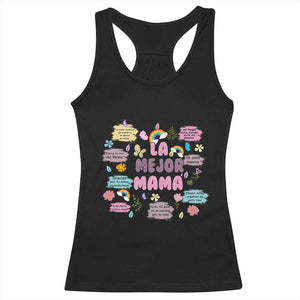 Funny La Mejor Mama Racerback Tank Top Spanish Latina Mother's Day TS11 Black Print Your Wear