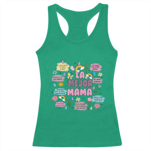 Funny La Mejor Mama Racerback Tank Top Spanish Latina Mother's Day TS11 Irish Green Print Your Wear