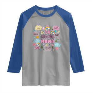 Funny La Mejor Mama Raglan Shirt Spanish Latina Mother's Day TS11 Sport Gray Royal Print Your Wear