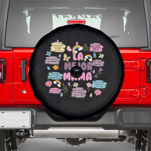 Funny La Mejor Mama Spare Tire Cover Spanish Latina Mother's Day TS11 Black Print Your Wear