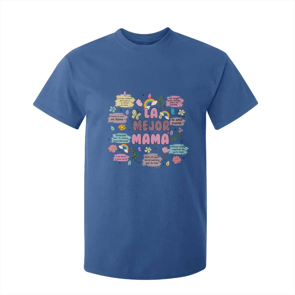 Funny La Mejor Mama T Shirt For Kid Spanish Latina Mother's Day TS11 Royal Blue Print Your Wear