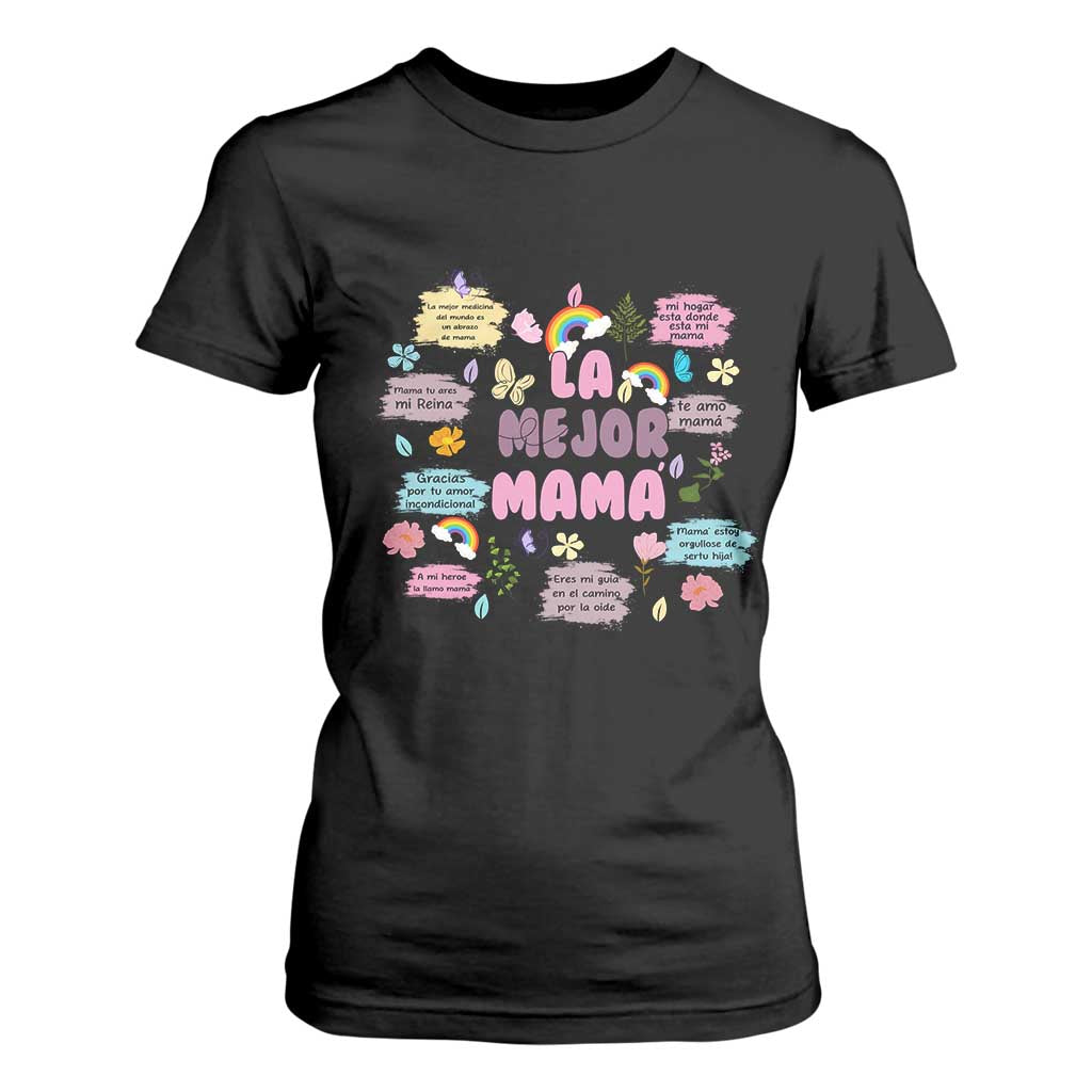 Funny La Mejor Mama T Shirt For Women Spanish Latina Mother's Day TS11 Black Print Your Wear