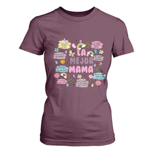 Funny La Mejor Mama T Shirt For Women Spanish Latina Mother's Day TS11 Maroon Print Your Wear