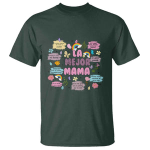 Funny La Mejor Mama T Shirt Spanish Latina Mother's Day TS11 Dark Forest Green Print Your Wear