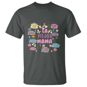 Funny La Mejor Mama T Shirt Spanish Latina Mother's Day TS11 Dark Heather Print Your Wear