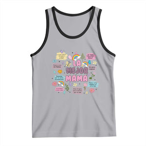 Funny La Mejor Mama Tank Top Spanish Latina Mother's Day TS11 Athletic Heather Black Print Your Wear