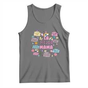 Funny La Mejor Mama Tank Top Spanish Latina Mother's Day TS11 Black Heather Print Your Wear