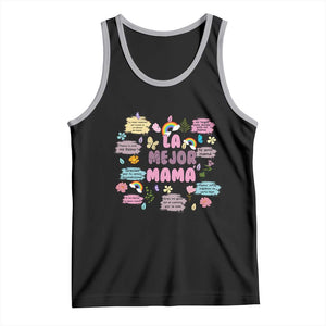 Funny La Mejor Mama Tank Top Spanish Latina Mother's Day TS11 Black Athletic Heather Print Your Wear