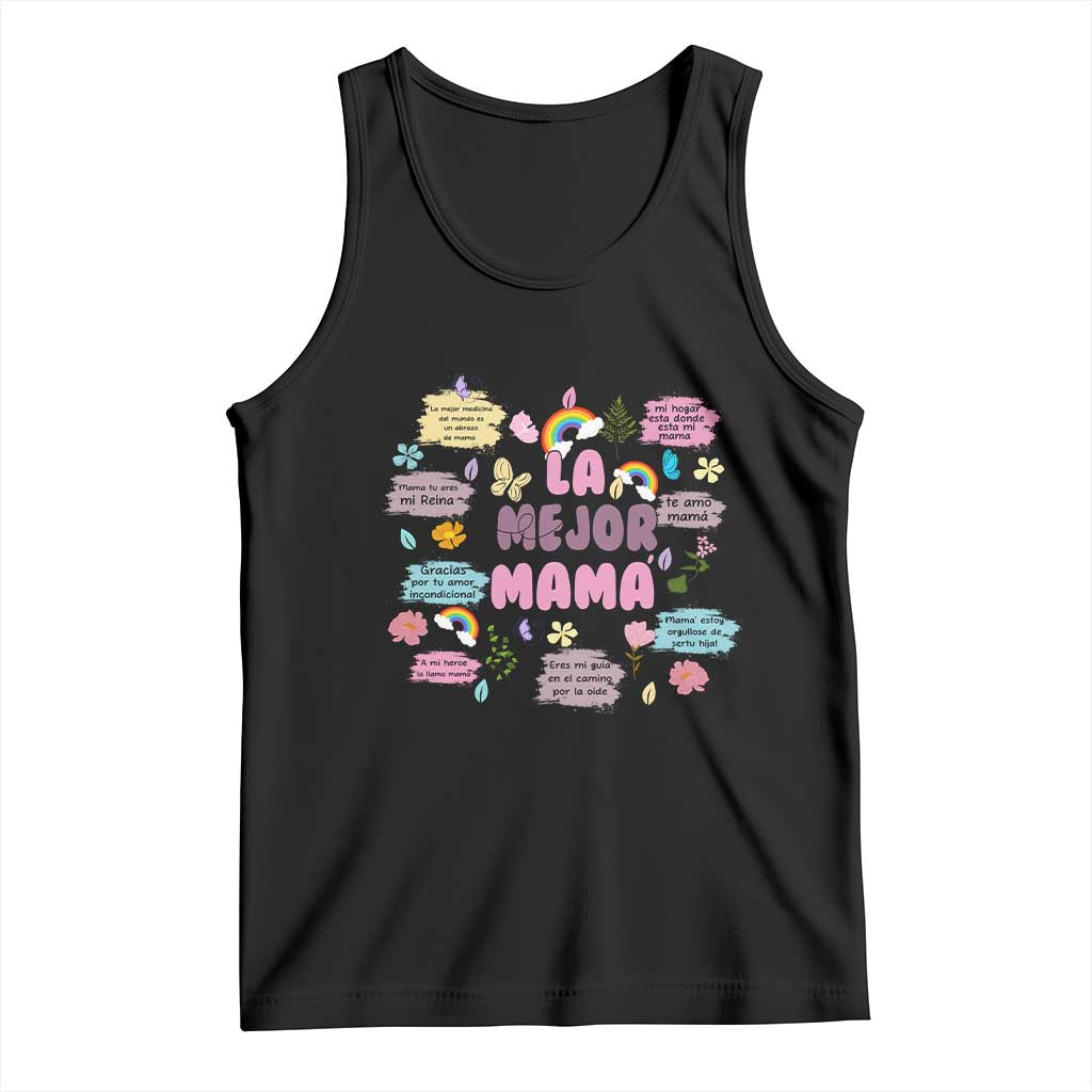 Funny La Mejor Mama Tank Top Spanish Latina Mother's Day TS11 Black Print Your Wear