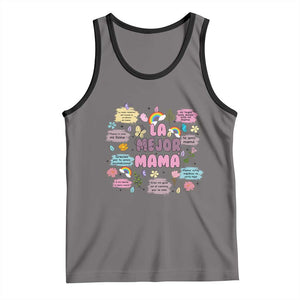Funny La Mejor Mama Tank Top Spanish Latina Mother's Day TS11 Deep Heather Black Print Your Wear