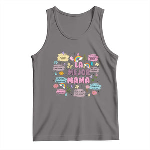 Funny La Mejor Mama Tank Top Spanish Latina Mother's Day TS11 Deep Heather Print Your Wear