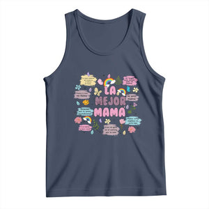Funny La Mejor Mama Tank Top Spanish Latina Mother's Day TS11 Navy Print Your Wear