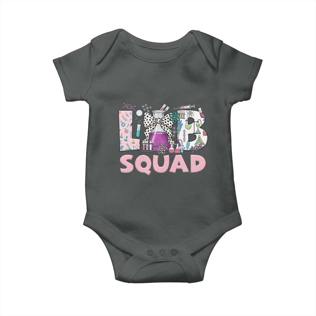 Funny Lab Squad Chemistry Laboratory Week Baby Onesie TS11 Dark Heather Print Your Wear