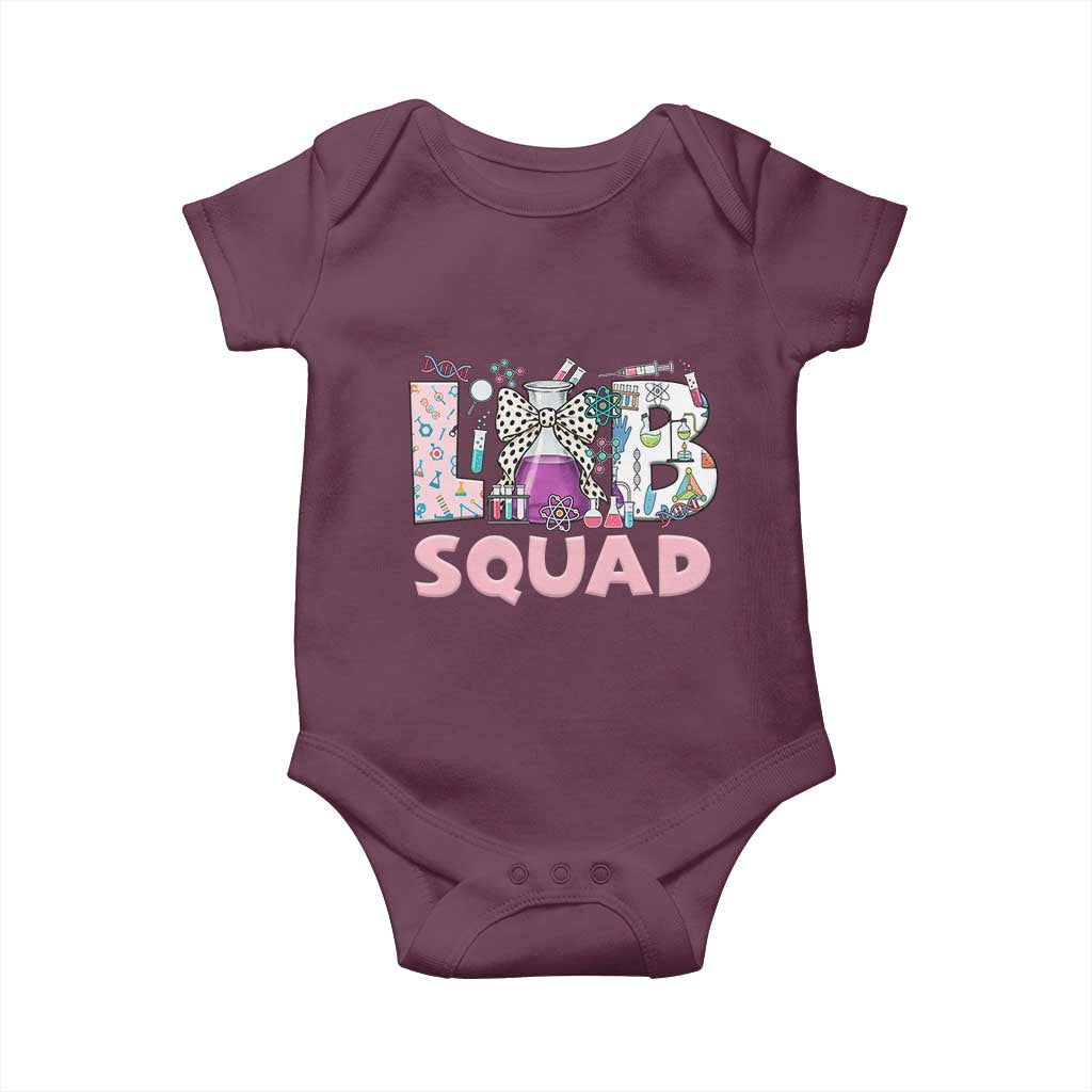 Funny Lab Squad Chemistry Laboratory Week Baby Onesie TS11 Maroon Print Your Wear